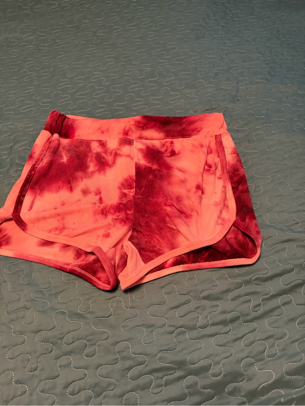 Trixxi Pink and Burgundy Tie-Dye Athletic Shorts